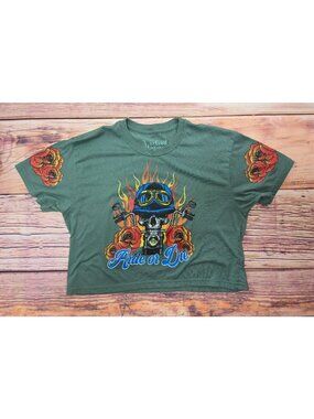 Weekend Warrior Ride Or Die Cropped T-Shirt Large
